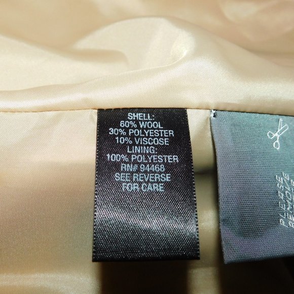 Croft & Barrow Wool Blend Pea Coat Size Large - Picture 8 of 10